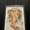 Obraz ze słoniem z Tajlandii na papierze bambusowym
